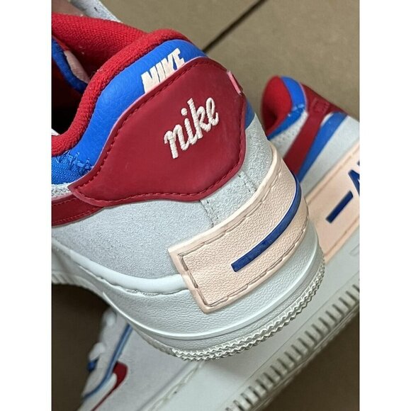 Nike Women's Shoes Air Force 1 Shadow Sail White Red  Blue Size 8 - Picture 12 of 16